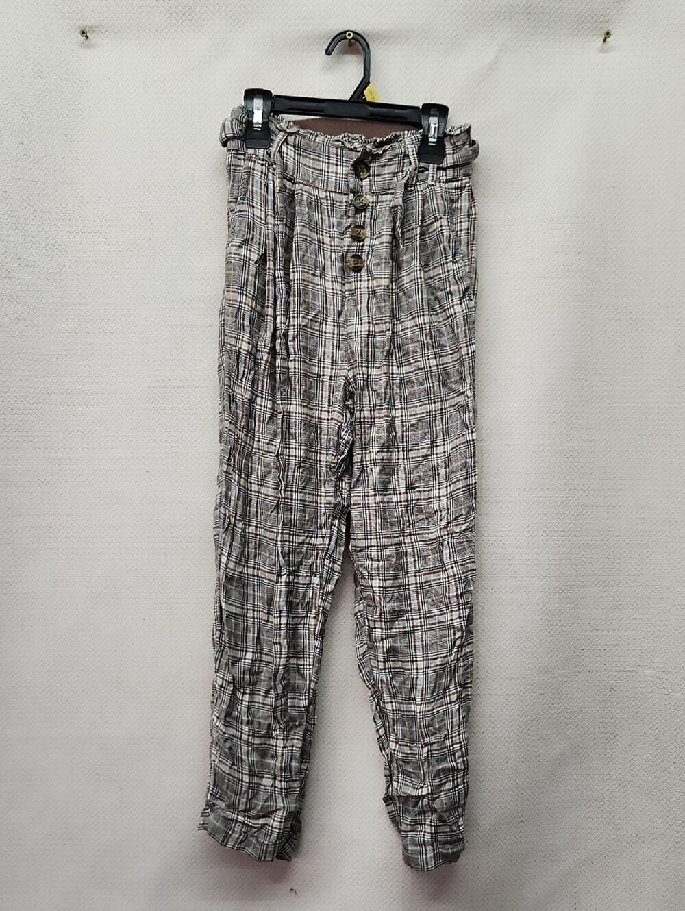 aerie Plaid Button-Front Men’s Chinos - Brown & Cream